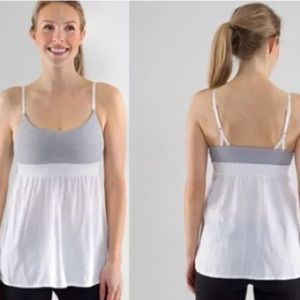 Lululemon Bliss Tank Heathered Coal Wee Stripe 6